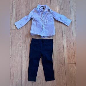 Crewcuts Multicolor Checkered Shirt and navy pants